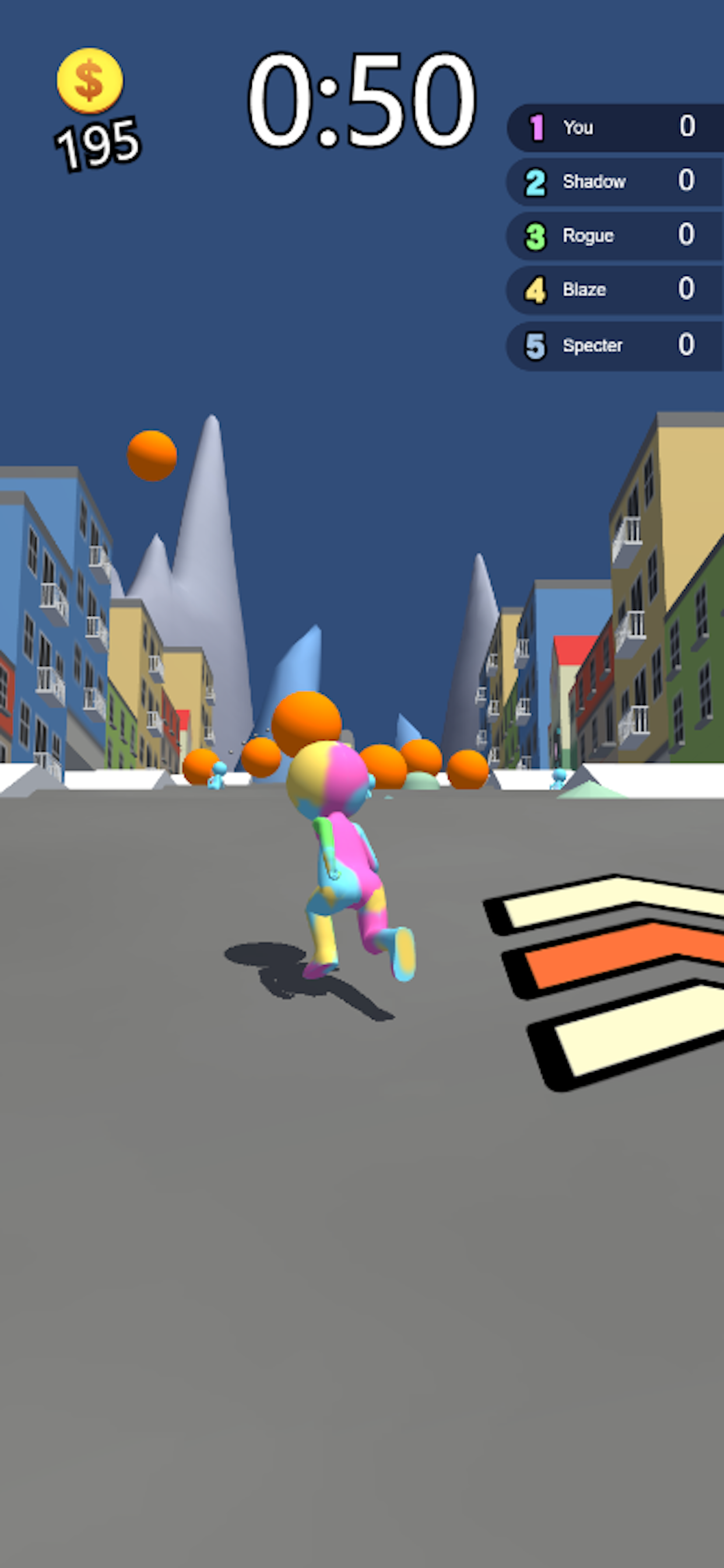 Treasure Hunt Rush - Three colorful characters with $195 coins