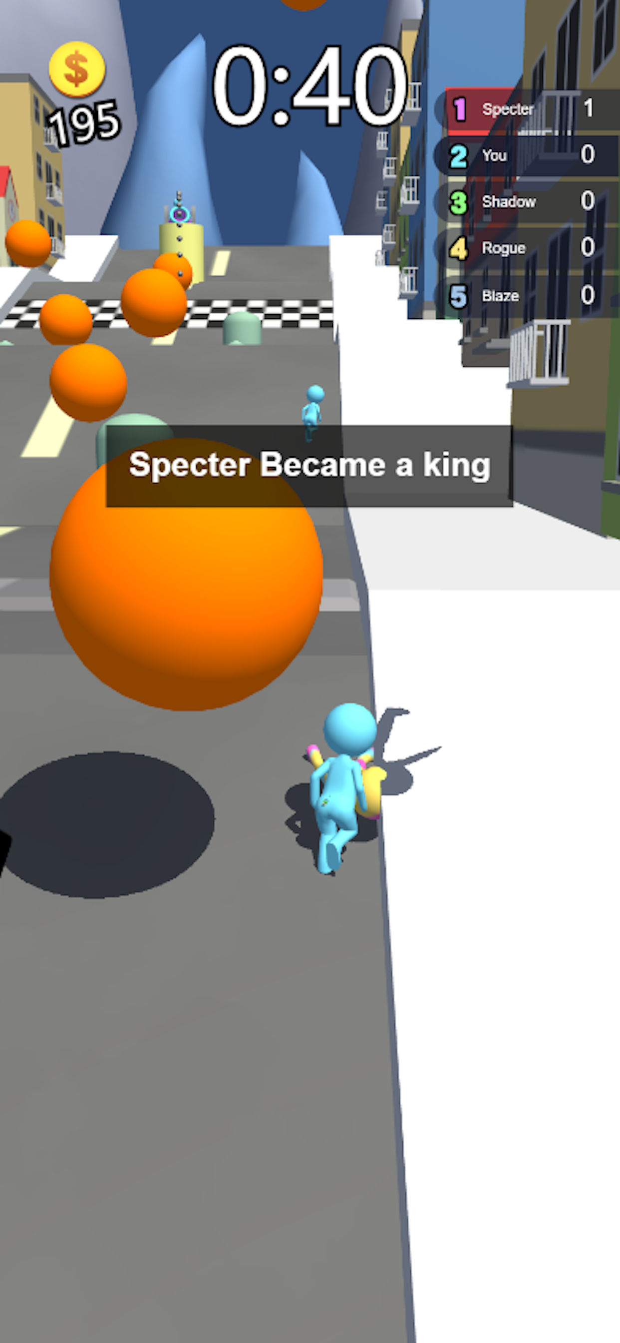 Treasure Hunt Rush - Character pushing purple vehicle with countdown timer